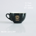 Tách cafe cappucinno men đen mờ