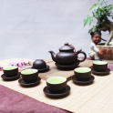 Bộ ấm chén tử sa quai rồng S1 (Đen)