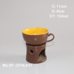 Bộ tách cà phê & bếp đun cà phê men nâu