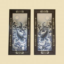 Tranh sứ Lý Ngư Vọng Nguyệt_02