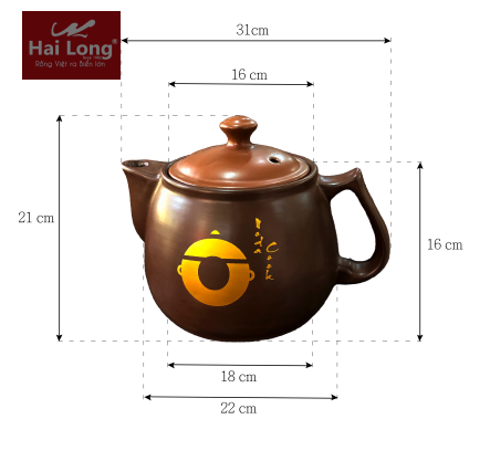 Ấm sắc thuốc bắc 4 lít (Màu nâu)