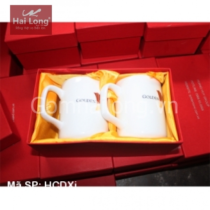 Hộp si đỏ đựng cốc sứ đôi quà tặng gốm sứ