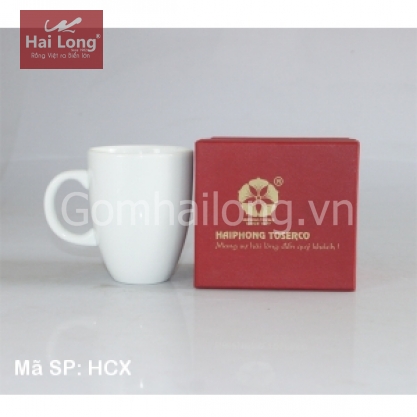 Hộp si lót lụa cốc sứ quà tặng