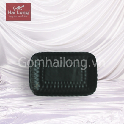 Khay chữ nhật lượn mát đen cỡ số 2