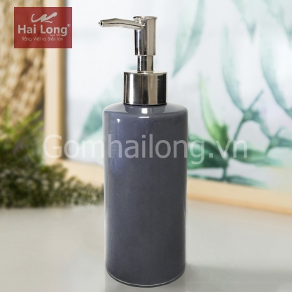 Bình đựng nước rửa tay - sữa tắm - dầu gội - dưỡng thể bằng gốm sứ (ghi xám)