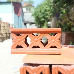 Ngói bò hoa chanh đất nung 3 hoa