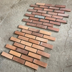 Gạch thẻ 02 tone màu hỏa biến Đỏ Đậm và Cam Đât