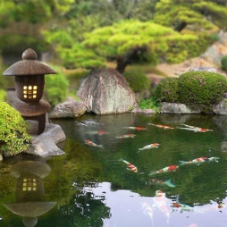 Đèn gốm trang trí sân vườn phong cách Nhật Bản