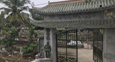 Ngói âm dương Bát Tràng lợp kiến trúc tại Tam Thái Gia - Phú Thọ