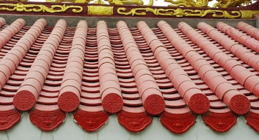 Ngói âm dương men đỏ gạch cua