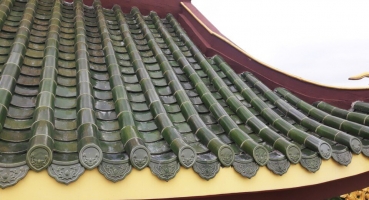 Ngói âm dương men xanh ngọc lợp mái Chùa hinh 2