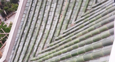 Ngói âm dương men xanh ngọc lợp mái Chùa hinh 4