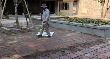 Gạch cổ Bát Tràng lát Đền Gióng Phù Đổng