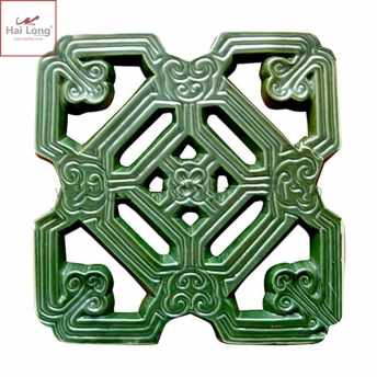 Gạch thông gió hoa cổ men xanh đồng cổ Bát Tràng - Hải Long Tiles