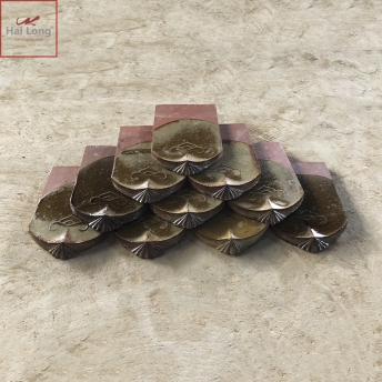 Ngói mũi hài 220x150 men Hoa Mận Cổ 01