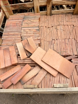 Gạch thẻ ốp tường & lát sân màu hỏa biến nhiều kích cỡ