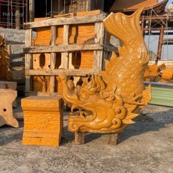 kìm nóc Trấn Hỏa Ngư gốm tráng men