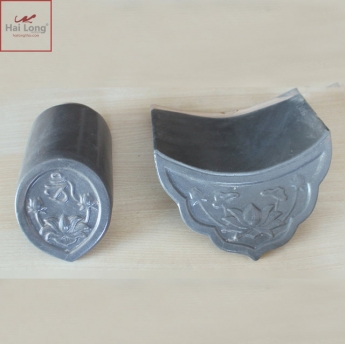 Ngói âm dương sen kép độc đáo men ghi ánh xanh - Cỡ trung 01