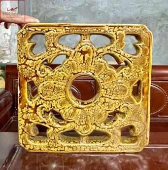 gạch thông gió hoa cúc men hoàng kim