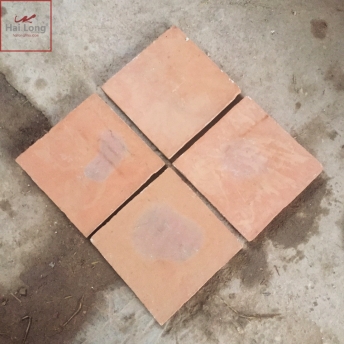 gạch cổ lát nền Bát Tràng màu đỏ đào