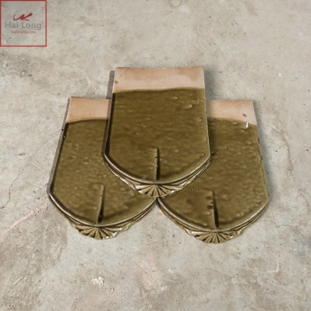 ngói mũi hài cổ tráng men sứ màu hoàng thổ ngói Hải Long