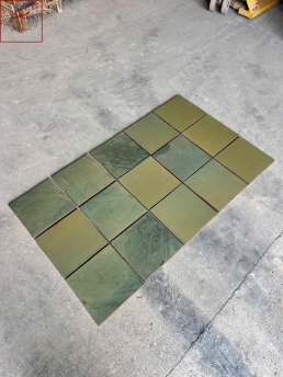 Gạch men lá khoai nương tráng men thủ công Bát Tràng